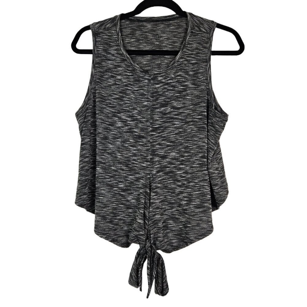 ZYIA Active Infinity Wrap Tie Front Tank Black/Gray Heather XL - Picture 2 of 8